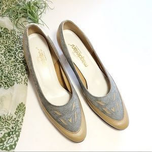 Vintage Magdesians Leather Slip on Heel 8 N